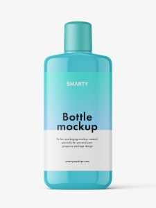 Glossy bottle with rounded screwcap mockup
