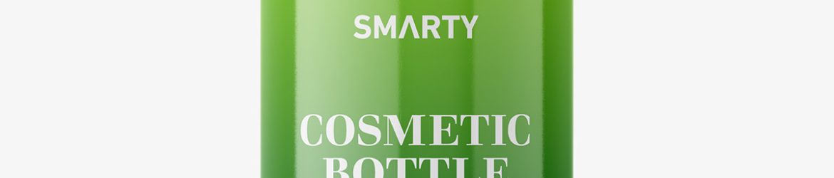 Glossy bottle with spout cap mockup