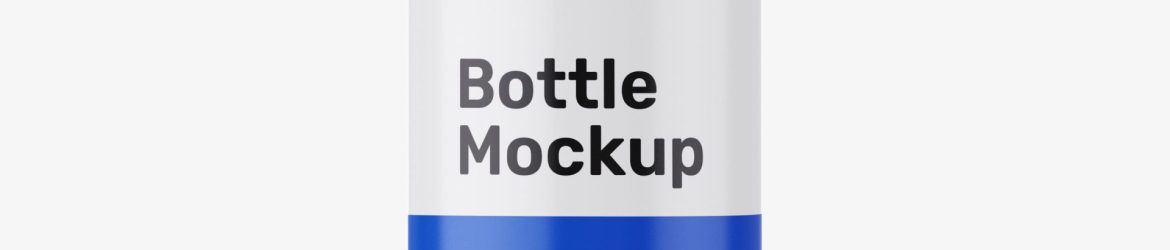 Glossy bottle with tampered lid mockup