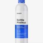 Glossy bottle with tampered lid mockup