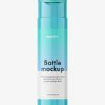 Glossy bottle with wide flip top cap mockup