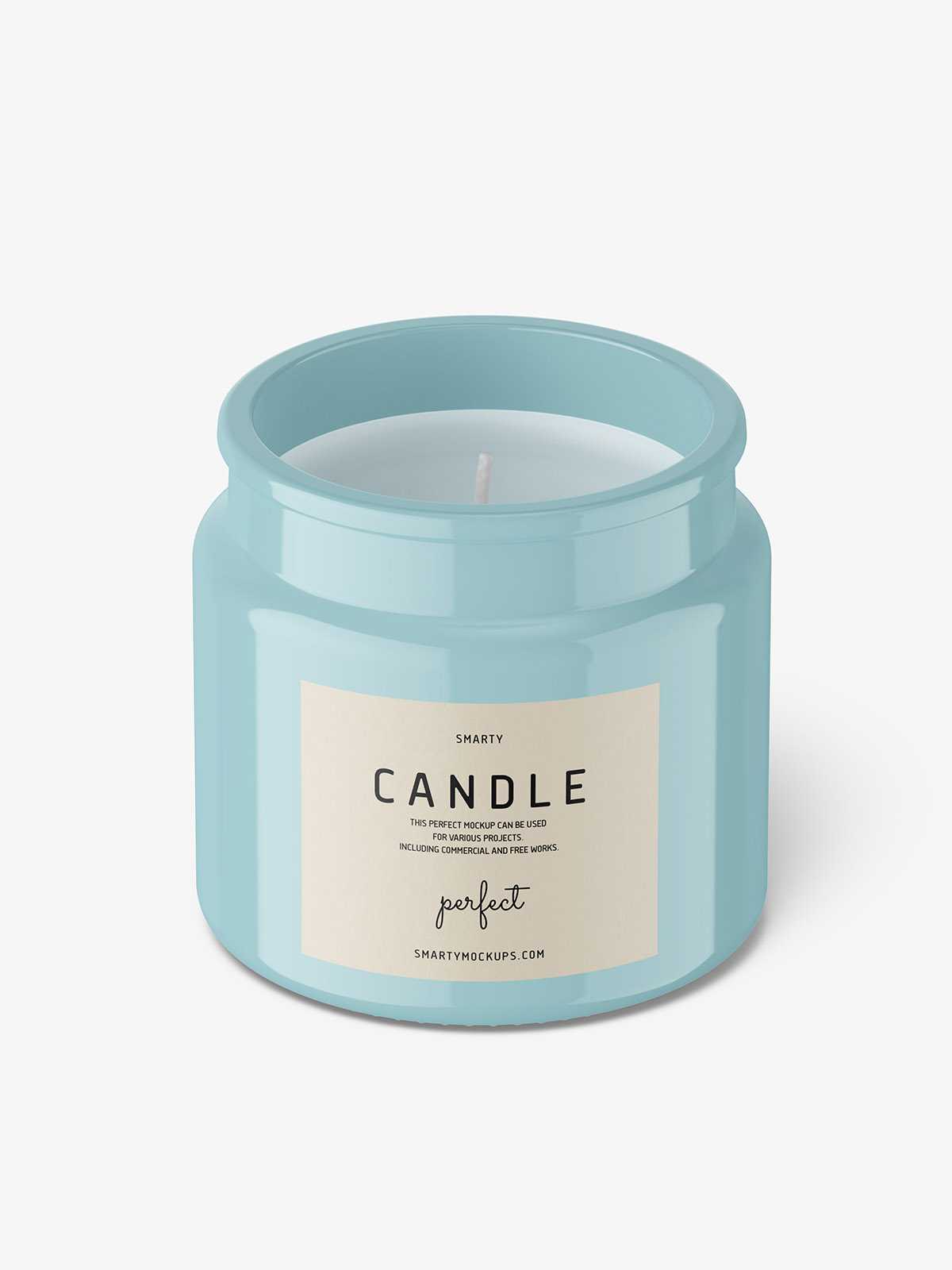 Glossy candle mockup