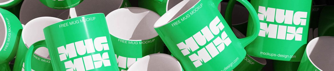 Glossy ceramic mix mug mockup