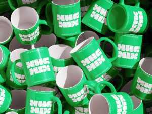 Glossy ceramic mix mug mockup