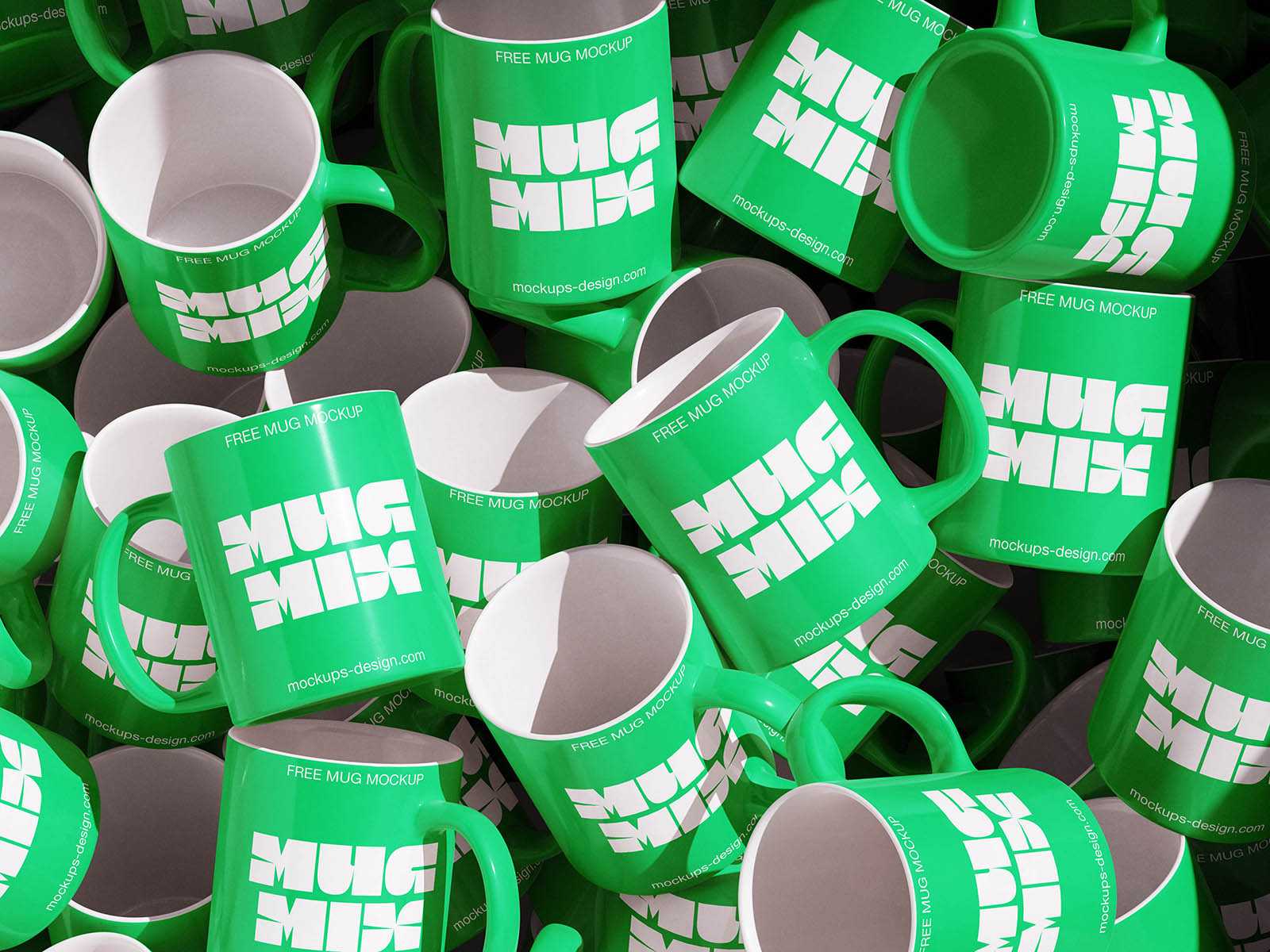 Glossy ceramic mix mug mockup