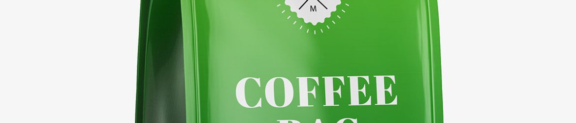 Glossy coffee bag mockup