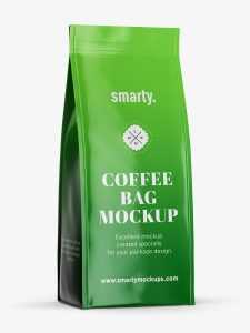Glossy coffee bag mockup