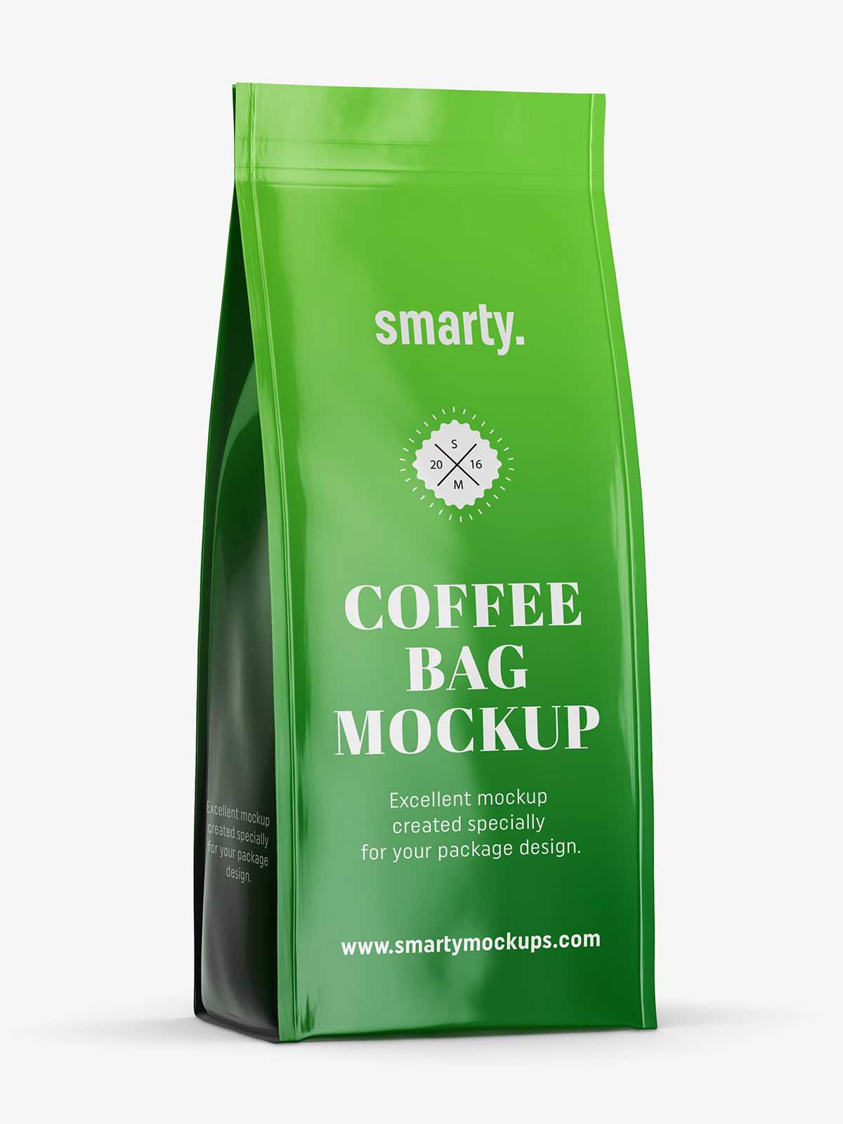Glossy coffee bag mockup