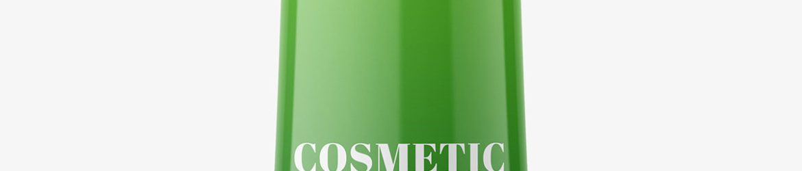 Glossy cosmetic bottle mockup