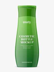 Glossy cosmetic bottle mockup