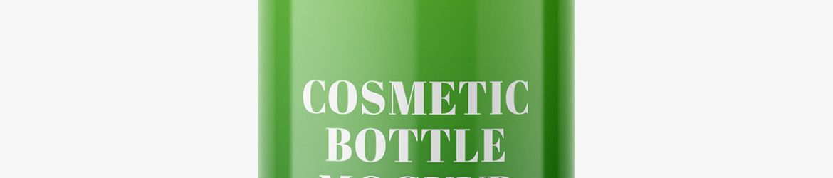 Glossy cosmetic bottle mockup
