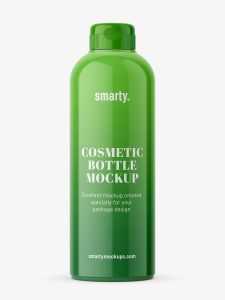 Glossy cosmetic bottle mockup