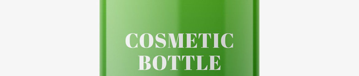 Glossy cosmetic bottle mockup