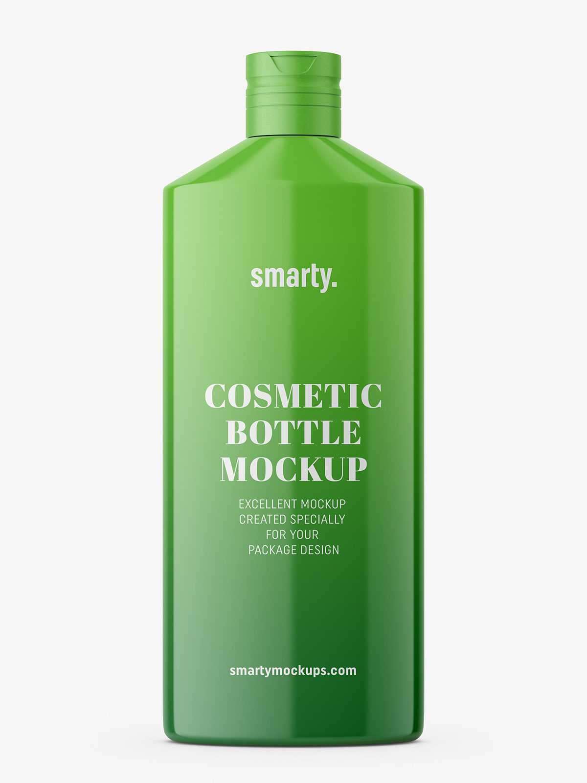 Glossy cosmetic bottle mockup
