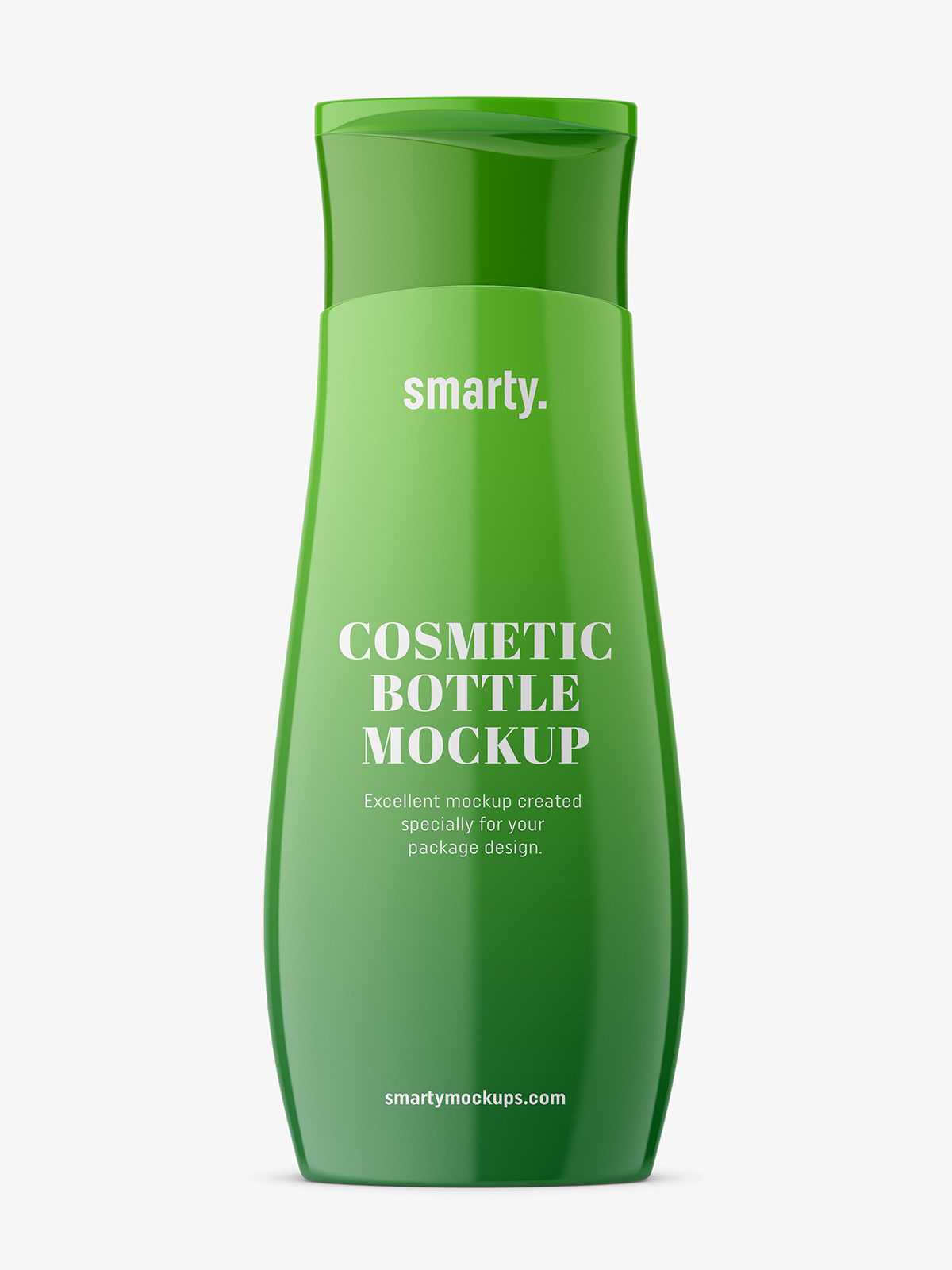 Glossy cosmetic bottle mockup