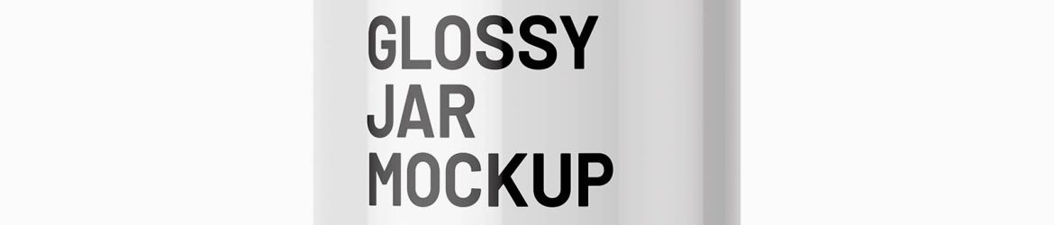 Glossy cosmetic jar mockup