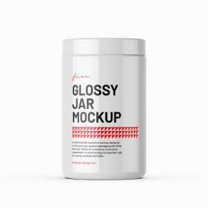 Glossy cosmetic jar mockup