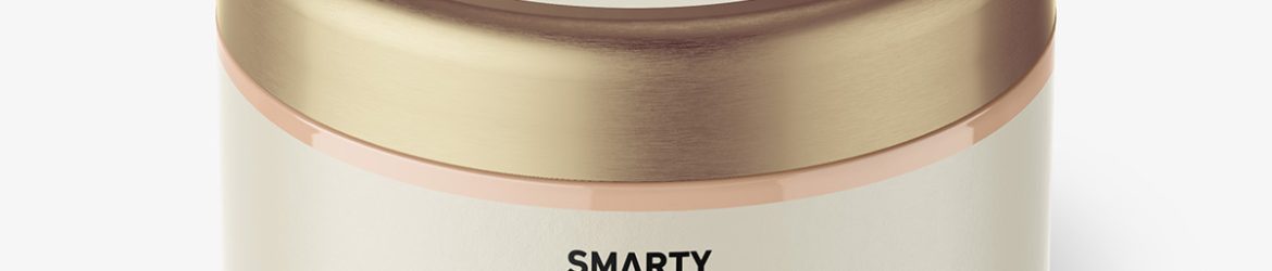 Glossy cream jar mockup / top view Glossy cream jar mockup / top view