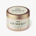 Glossy cream jar mockup / top view - Free PSD Download Glossy cream jar mockup / top view