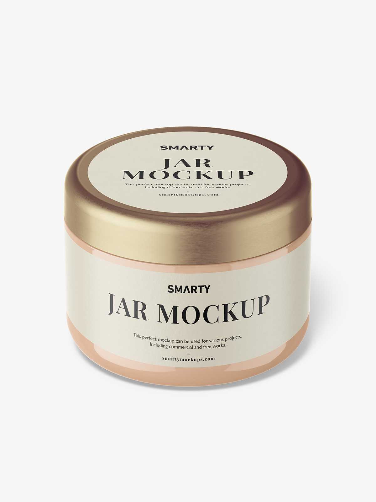 Glossy cream jar mockup / top view