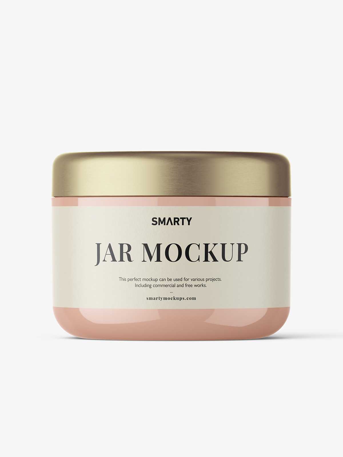 Glossy cream jar mockup