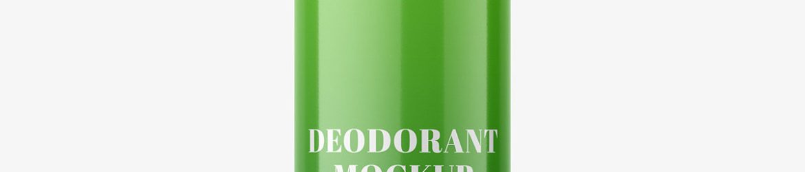 Glossy deodorant bottle mockup