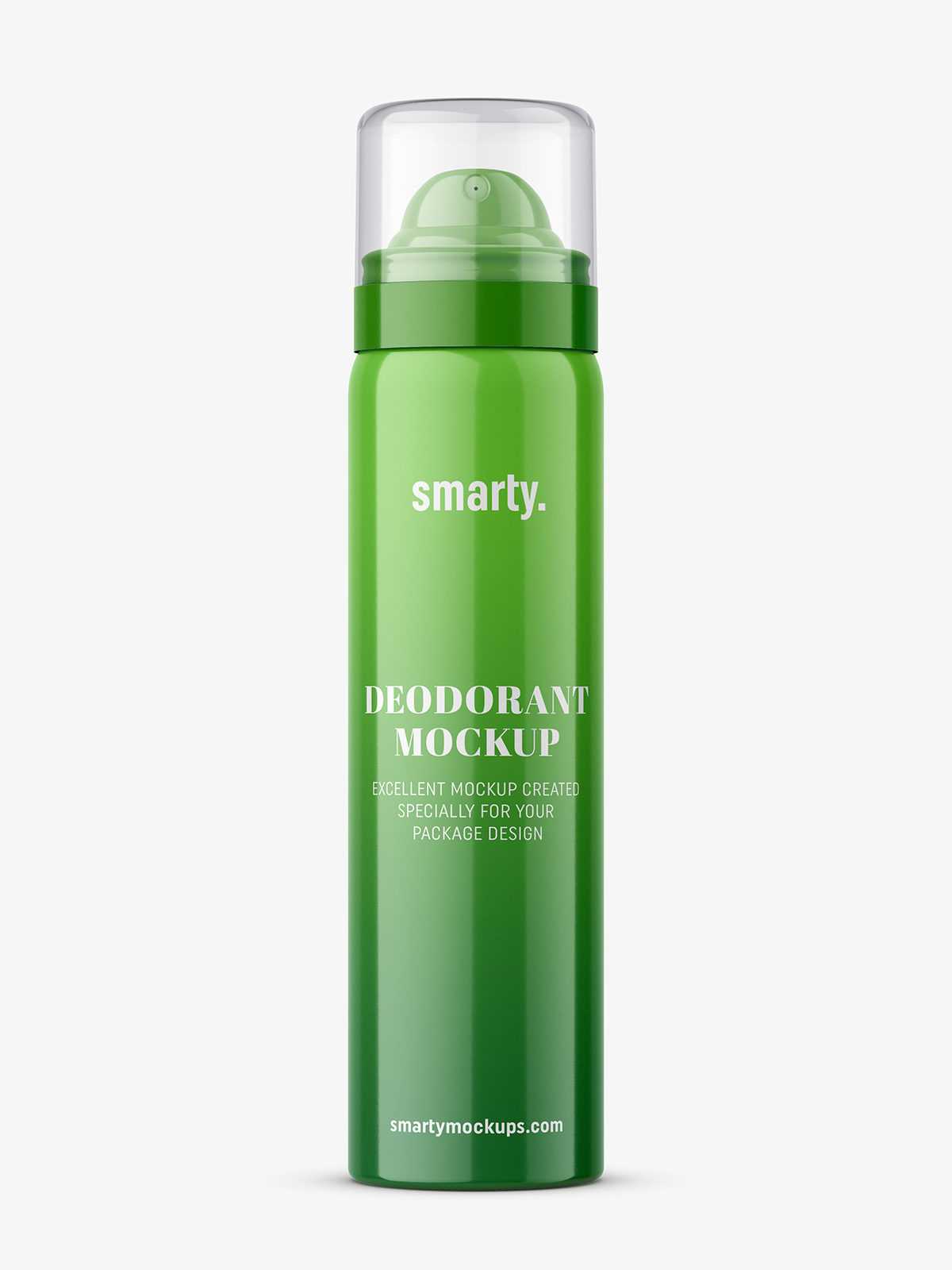 Glossy deodorant bottle mockup