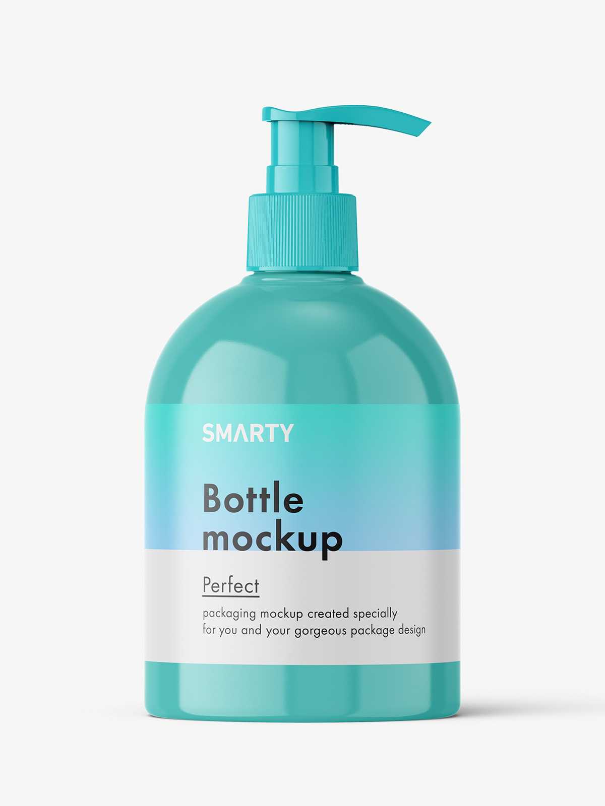 Glossy dome bottle with pump mockup