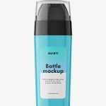 Glossy double chamber bottle mockup
