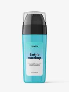 Glossy double chamber bottle mockup
