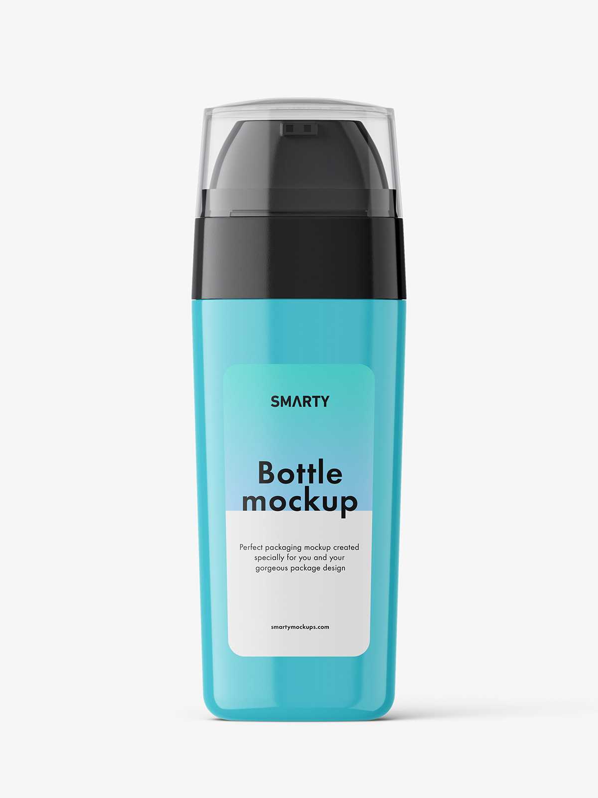 Glossy double chamber bottle mockup