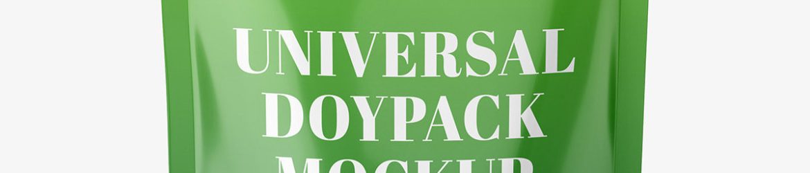 Glossy doypack mockup