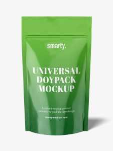 Glossy doypack mockup