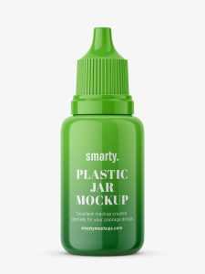 Glossy dropper bottle mockup