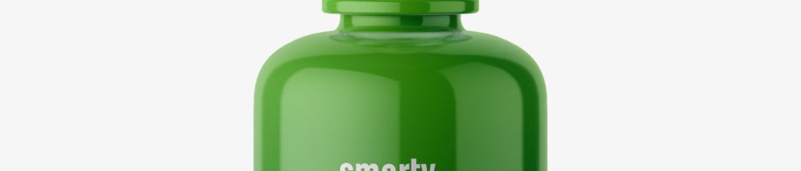 Glossy dropper bottle mockup