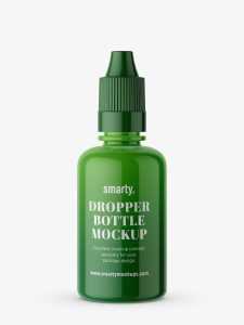 Glossy dropper bottle mockup