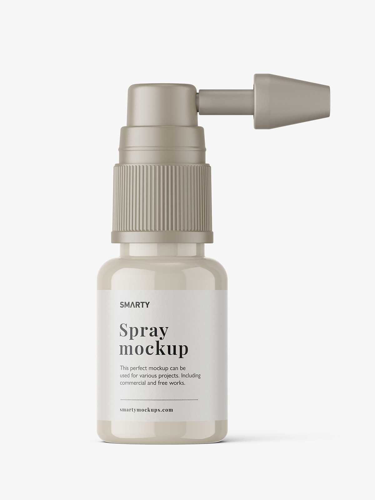 Glossy ear spray bottle mockup