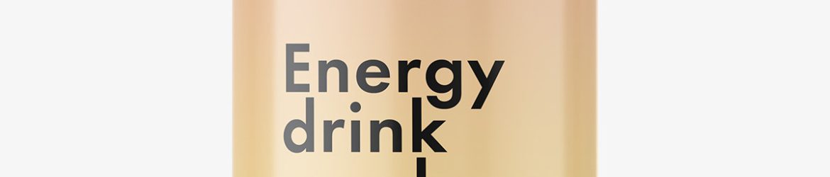 Glossy energy drink mockup