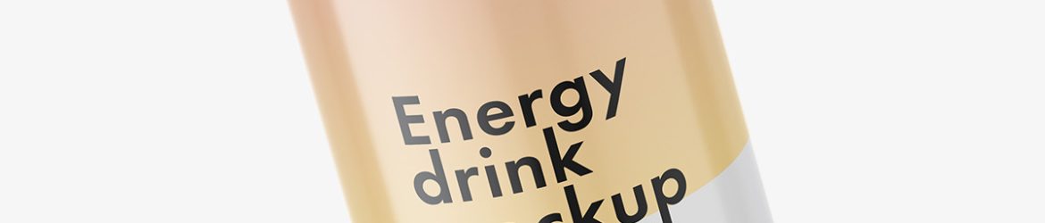 Glossy energy drink mockup