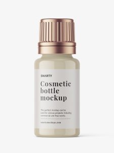 Glossy essential oil bottle mockup