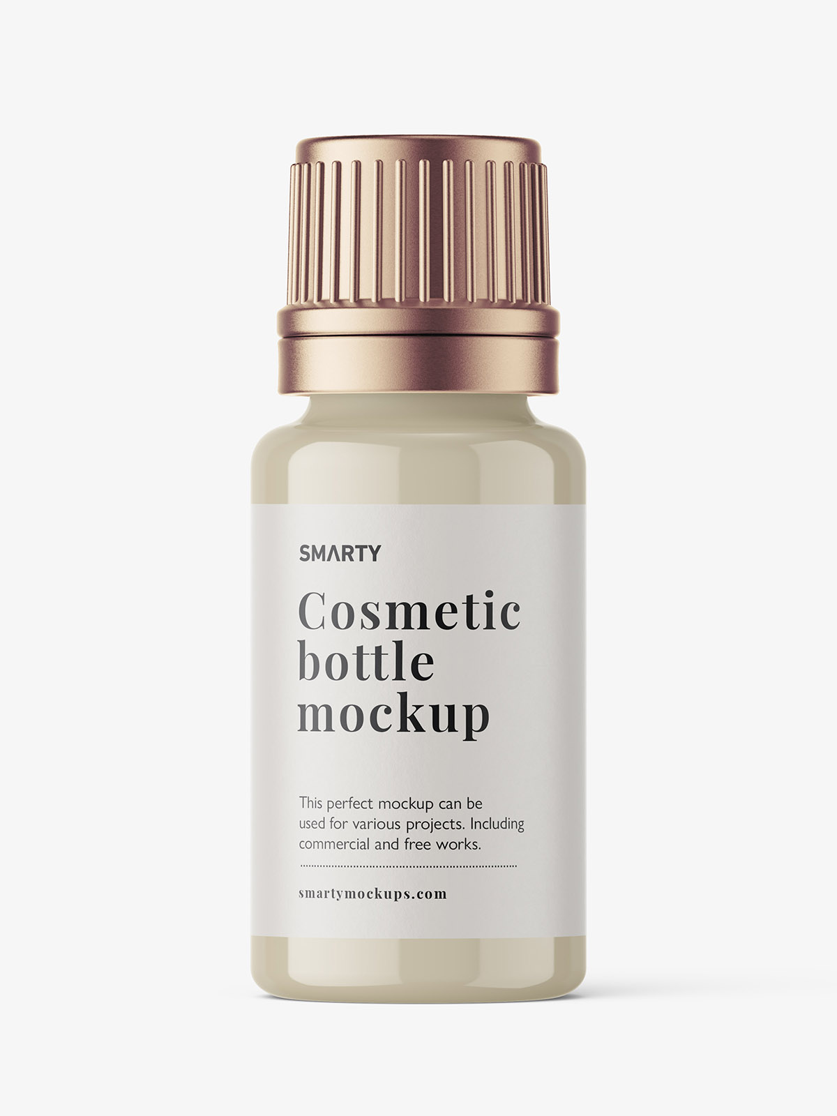 Glossy essential oil bottle mockup