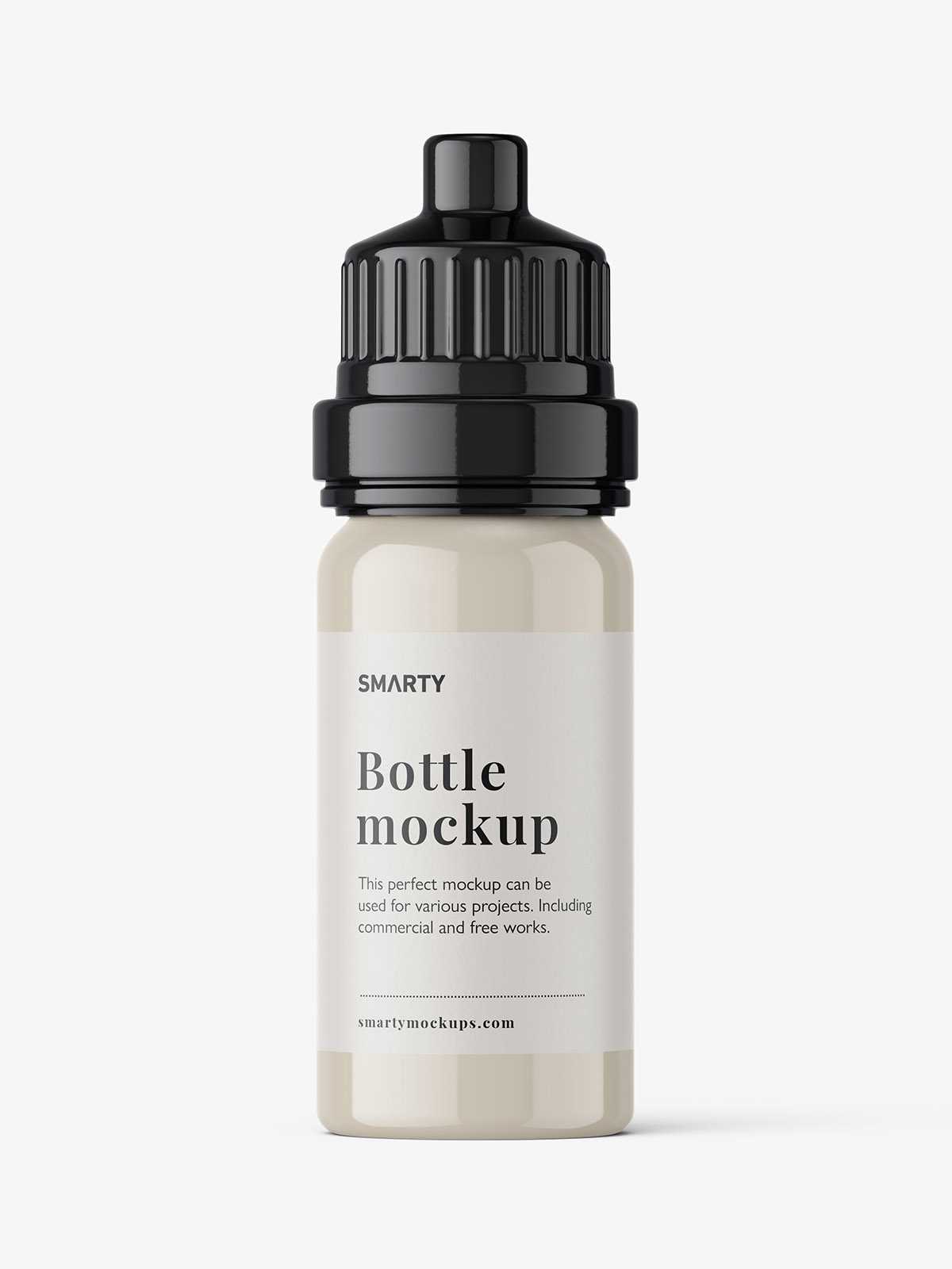 Glossy essential oil bottle mockup