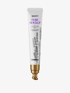 Glossy eye cream tube mockup