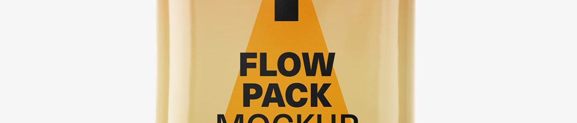 Glossy flow pack mockup