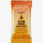 Glossy flow pack mockup