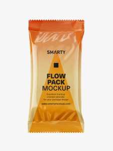 Glossy flow pack mockup