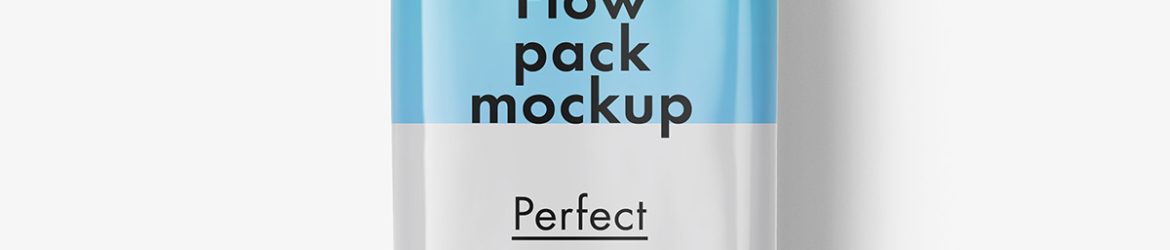 Glossy flowpack mockup