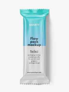 Glossy flowpack mockup