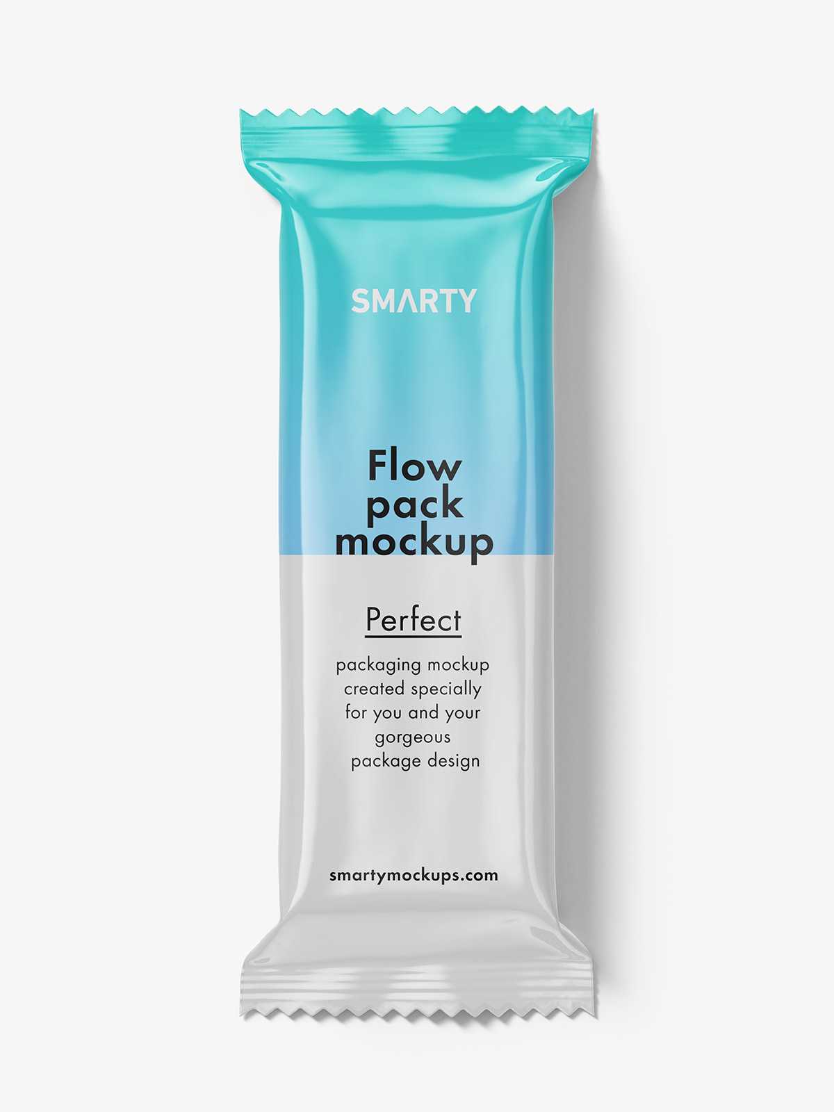 Glossy flowpack mockup