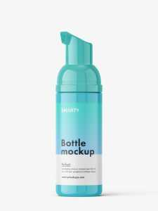Glossy foamer bottle mockup